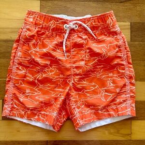 Kids Orange Shark Swim Shorts